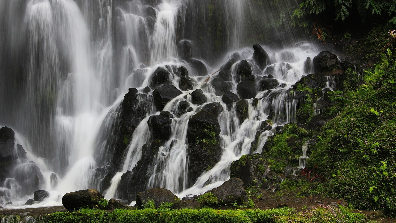 Hiking in São Jorge Azores Waterfall on a hiking trail in São Jorge Azores