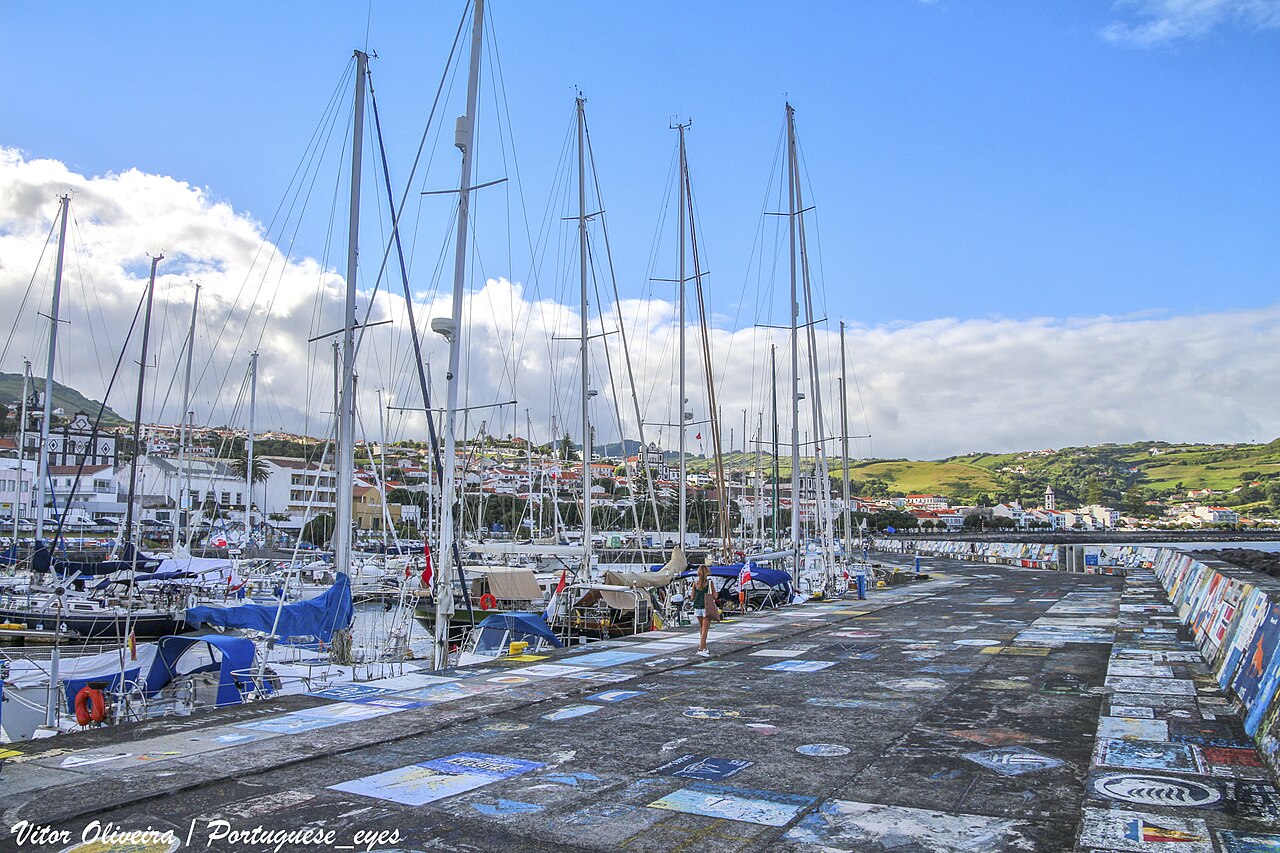 Marina da Horta in Faial, Azores GPS route