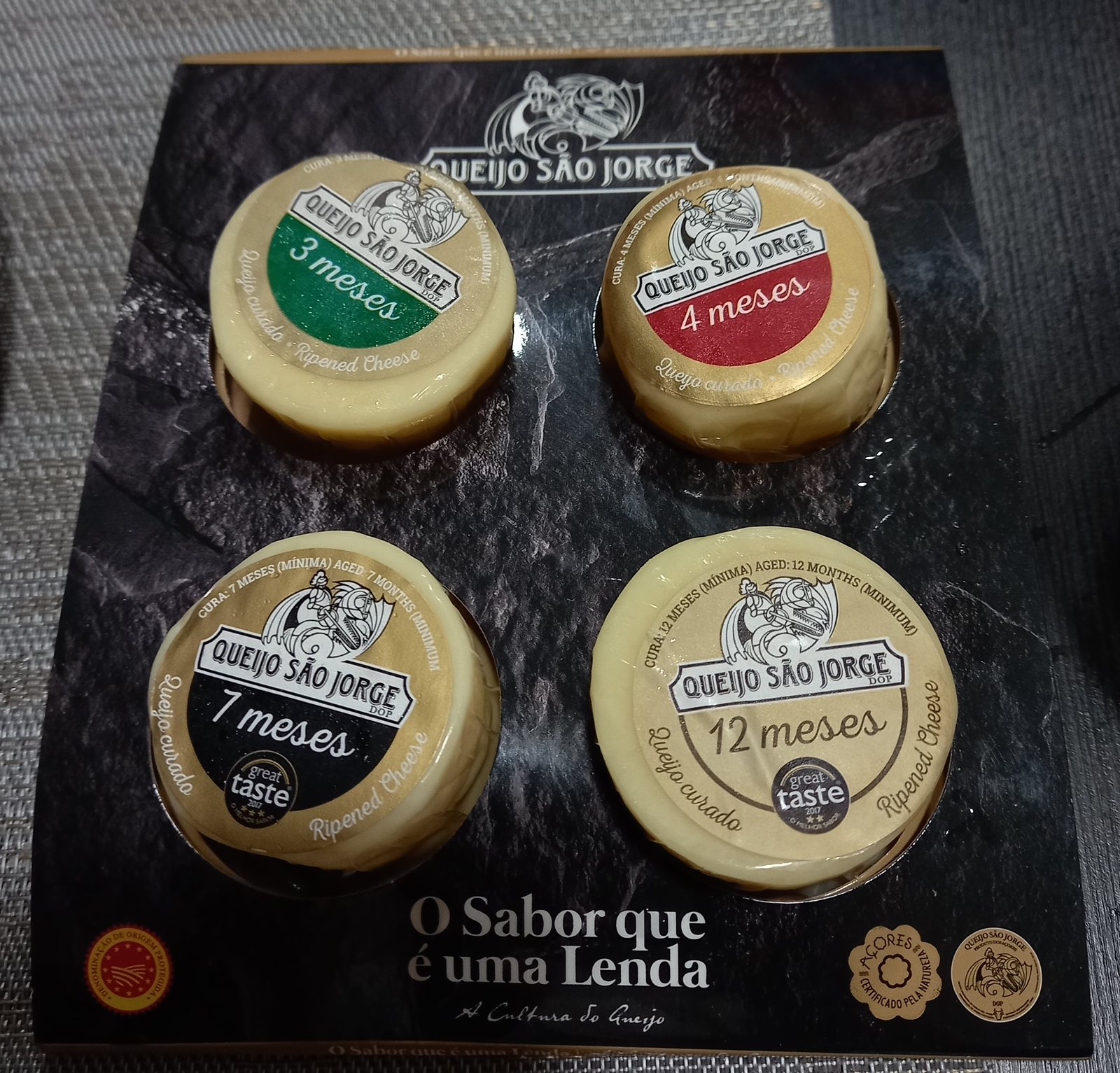 Wedges of Queijo São Jorge PDO Wedges of aged São Jorge cheese